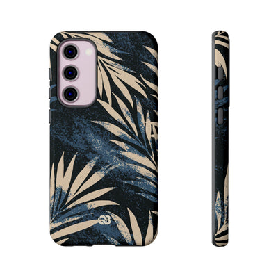 Blue Tough Phone Case for Samsung - Midnight Indigo Palm