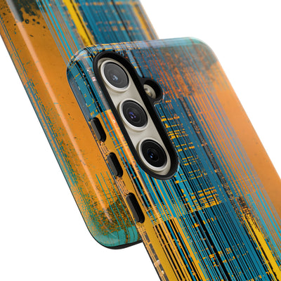 Cyber Glitch Stream · Tough Phone Case for Samsung · Teal