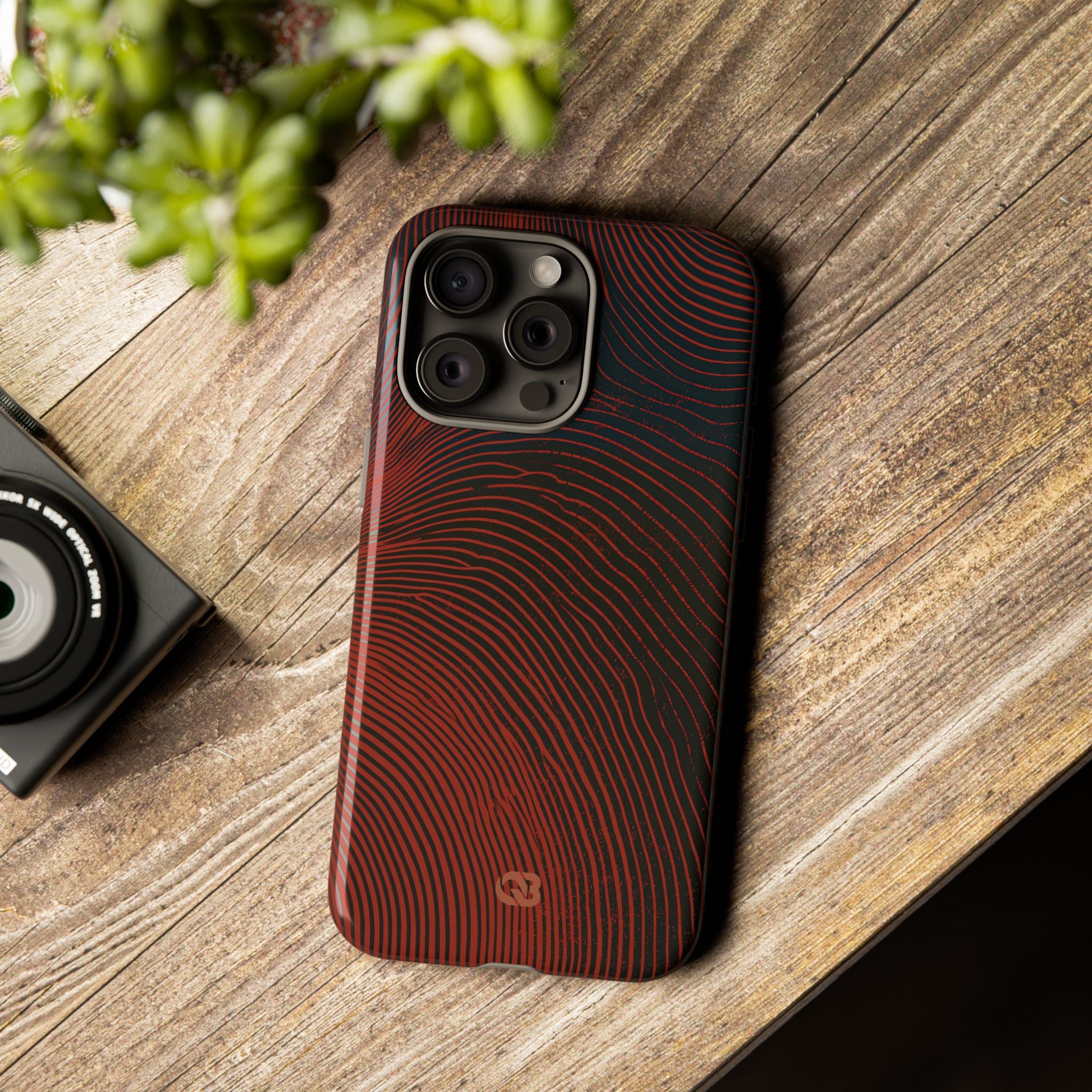 Red Tough Phone Case for iPhone - Terracotta Nerve Map