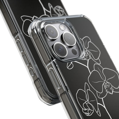 Black Impact MagSafe Phone Case for iPhone - Noir Alabaster Orchid
