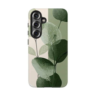 Green Tough Phone Case for Samsung - Sage Leaf Skeletals