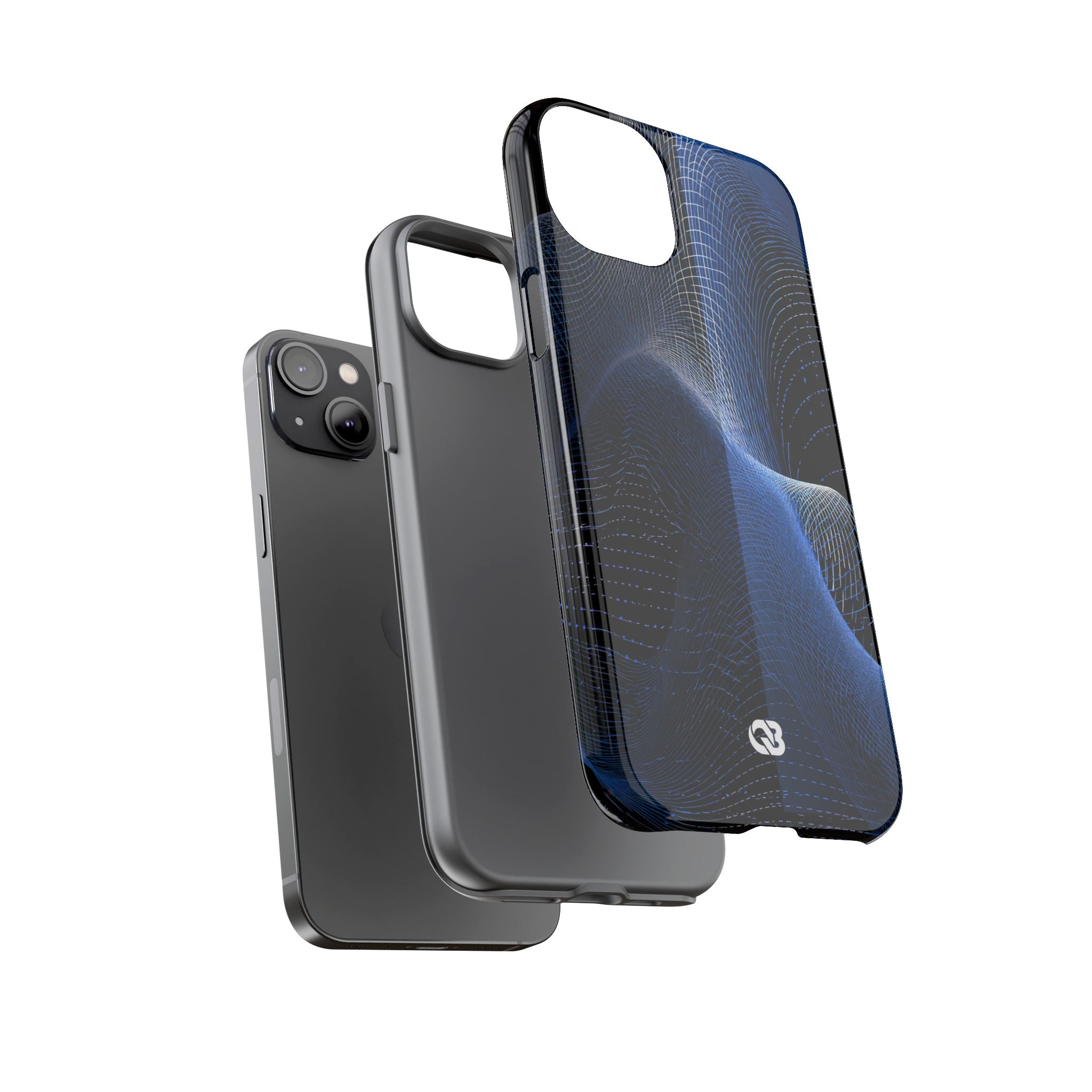 Blue Tough Phone Case for iPhone - Electric Cobalt Topo