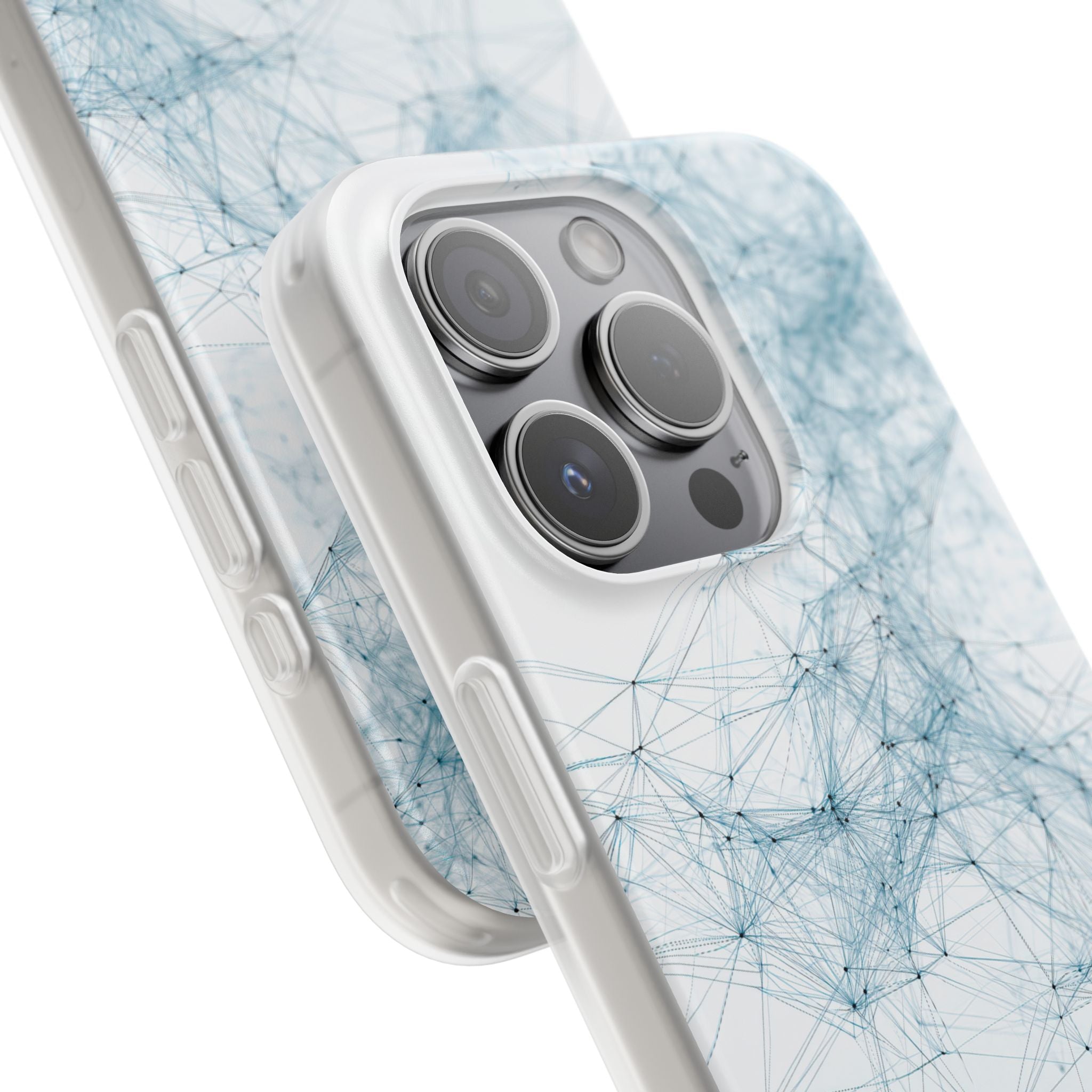 Blue Lite Phone Case for iPhone - Glacial Neural Web