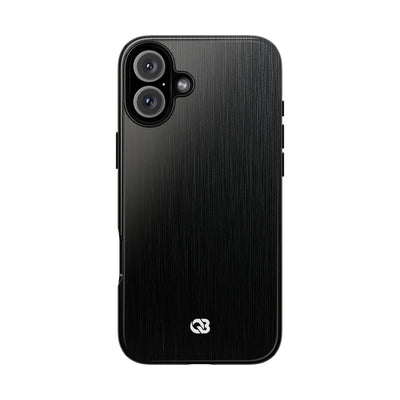 Black Tough Phone Case for iPhone - Brushed Obsidian Slate