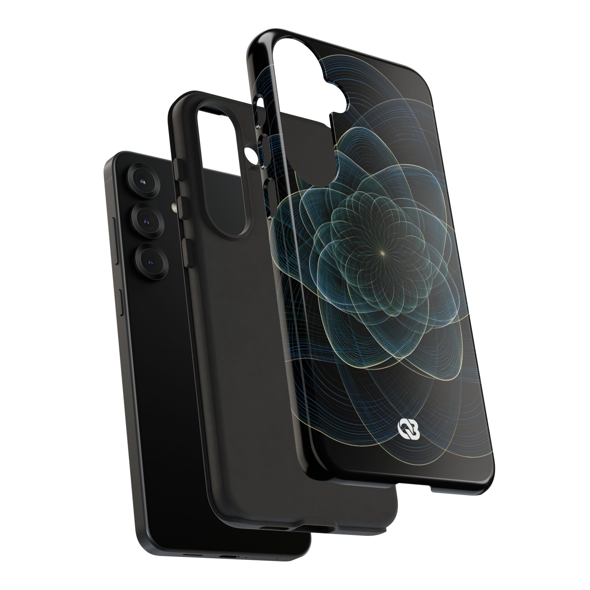 Blue Tough Phone Case for Samsung - Celestial Wireframe Bloom