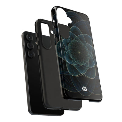 Blue Tough Phone Case for Samsung - Celestial Wireframe Bloom
