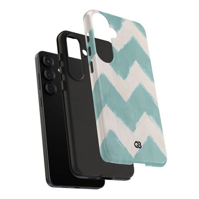 Teal Painted Chevron · Tough Phone Case for Samsung