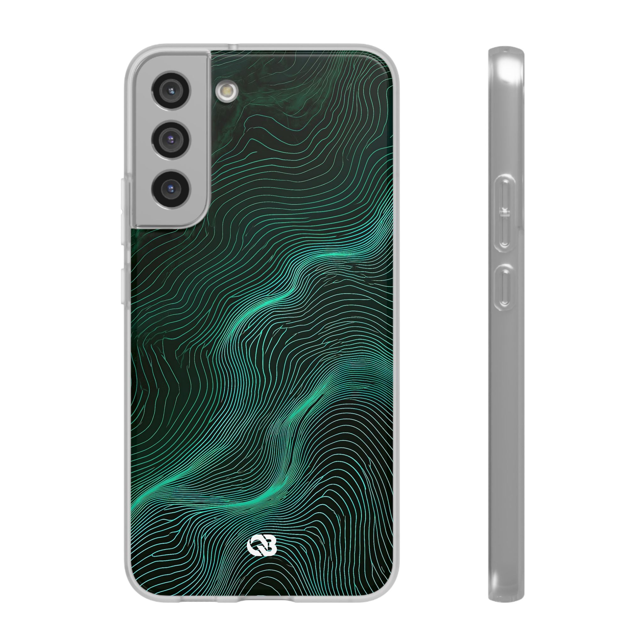 Teal Lite Phone Case for Samsung - Neon Jade Contour