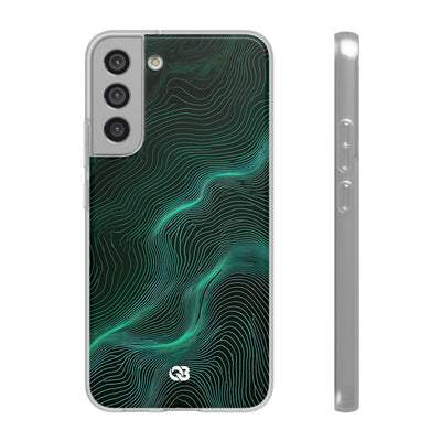 Teal Lite Phone Case for Samsung - Neon Jade Contour