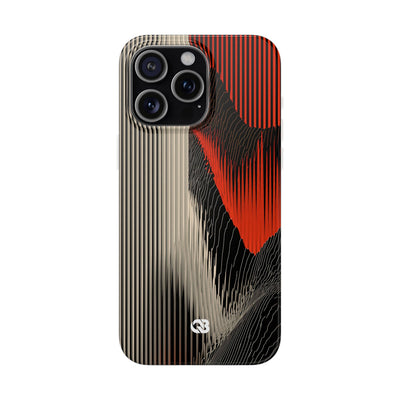 Red Lite Phone Case for iPhone - Crimson Pulse Topo