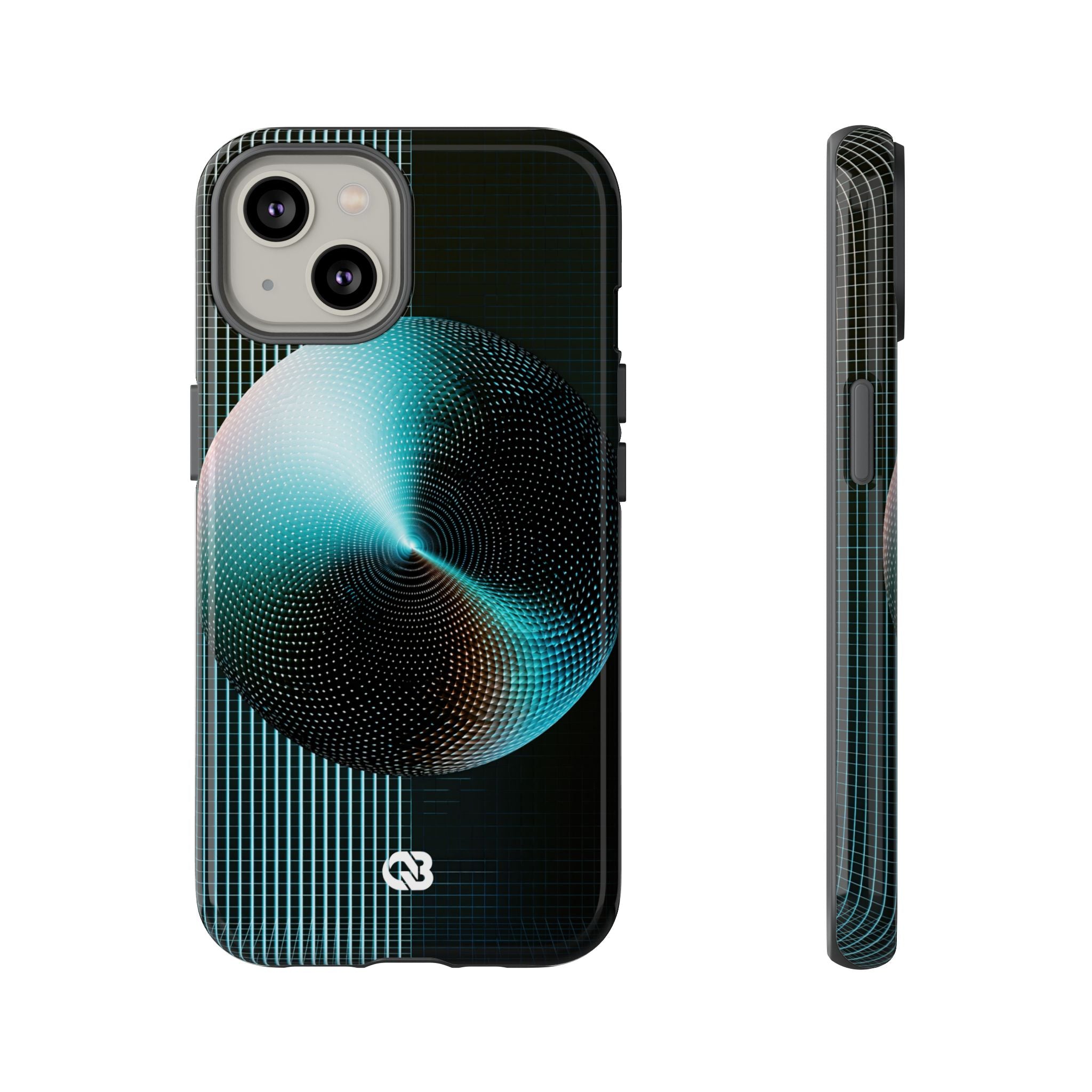 Blue Tough Phone Case for iPhone - Cyan Vector Sphere