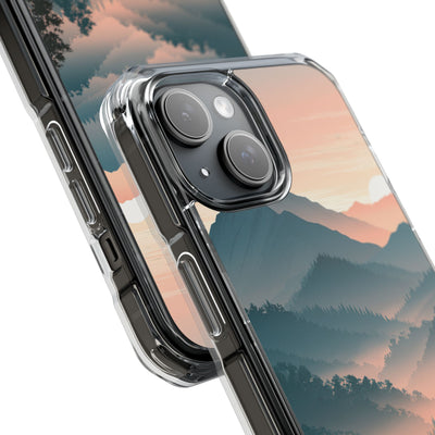 Teal Impact MagSafe Phone Case for iPhone - Alpine Teal Horizon
