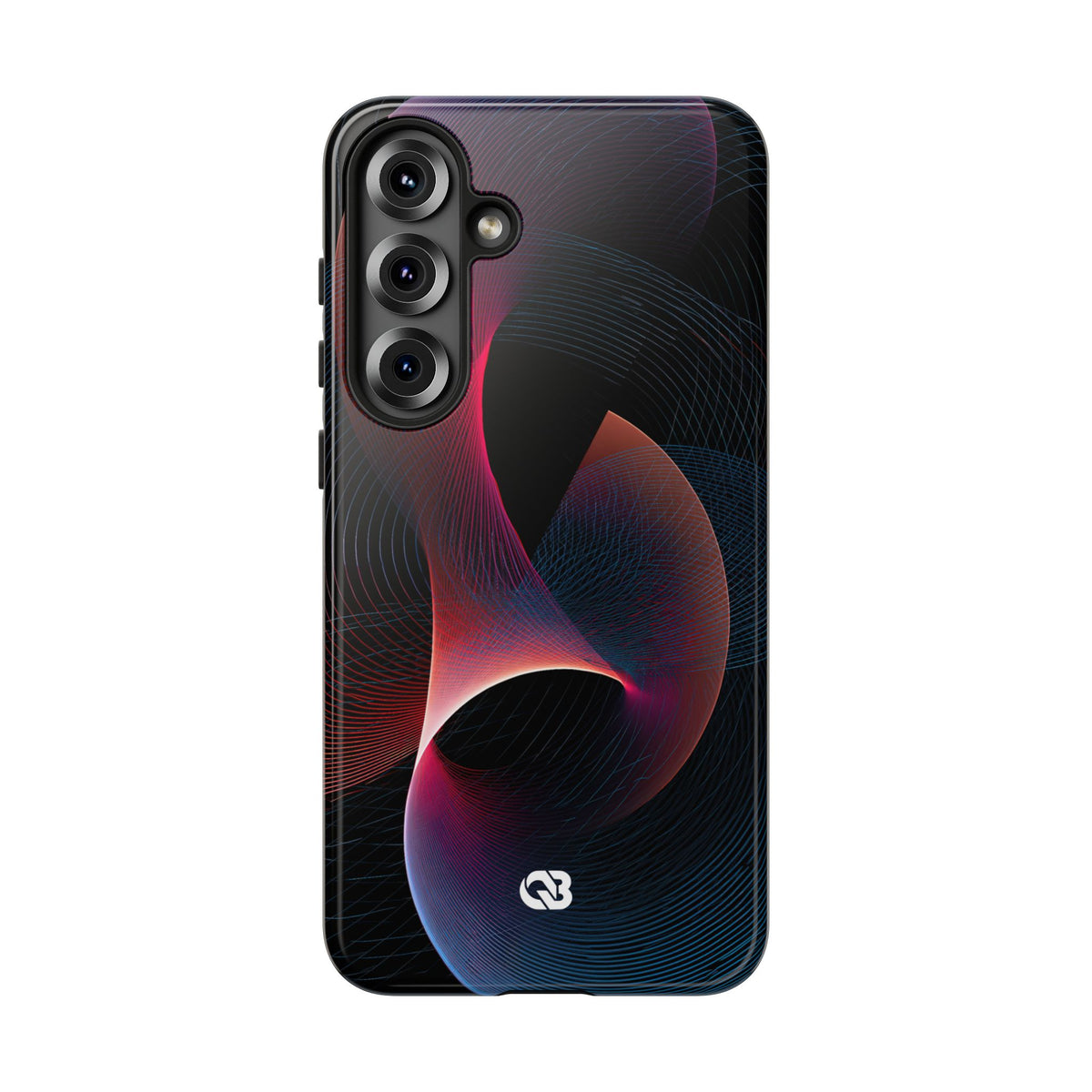 Black Tough Phone Case for Samsung - Cobalt Crimson Flux