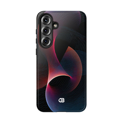 Black Tough Phone Case for Samsung - Cobalt Crimson Flux