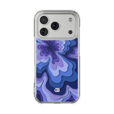 Periwinkle Strata Bloom · Clear Impact Magnetic Phone Case for iPhone · Purple