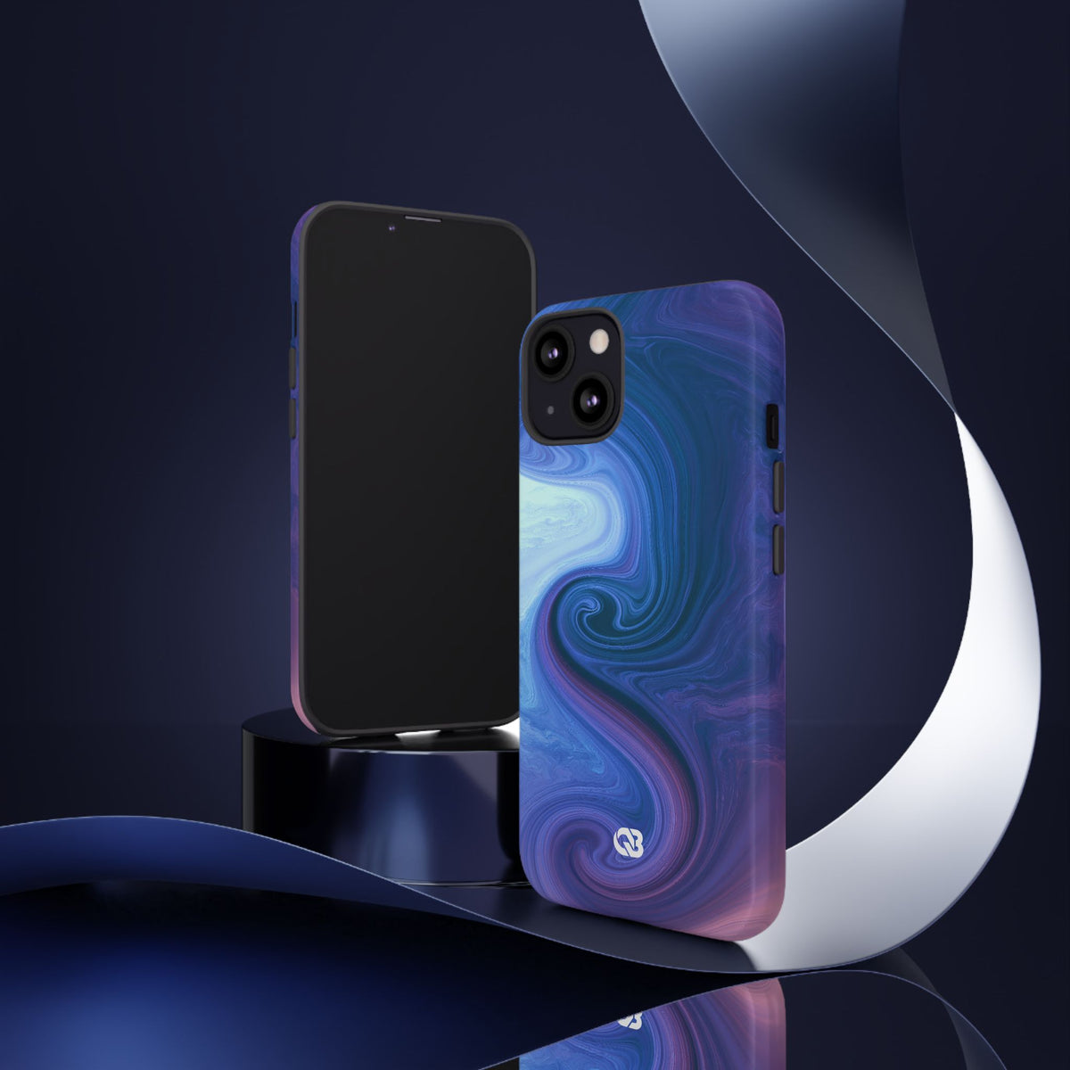 Azure Fluid Swirl · Tough Phone Case for iPhone · Blue