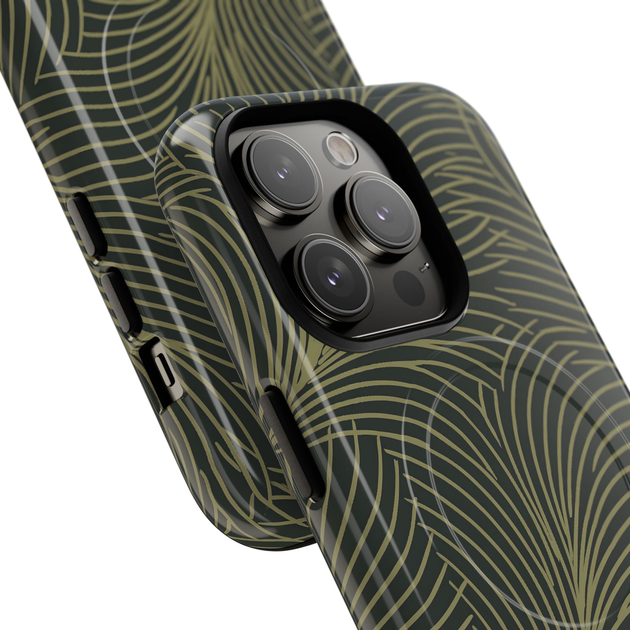 Green Tough 2.0 Magsafe Phone Case for iPhone - Dark Olive Plume