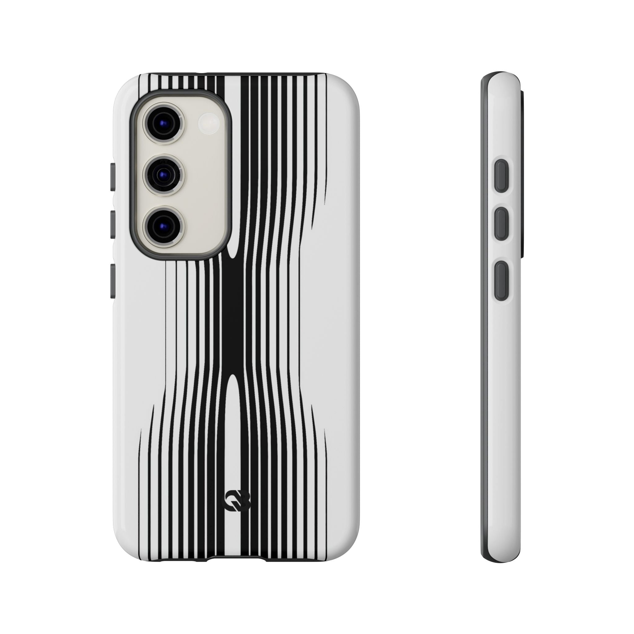 White Tough Phone Case for Samsung - Kinetic Mono Distortion