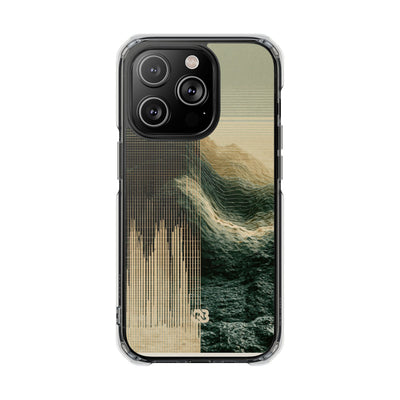 Beige Impact MagSafe Phone Case for iPhone - Veridian Data Ridge