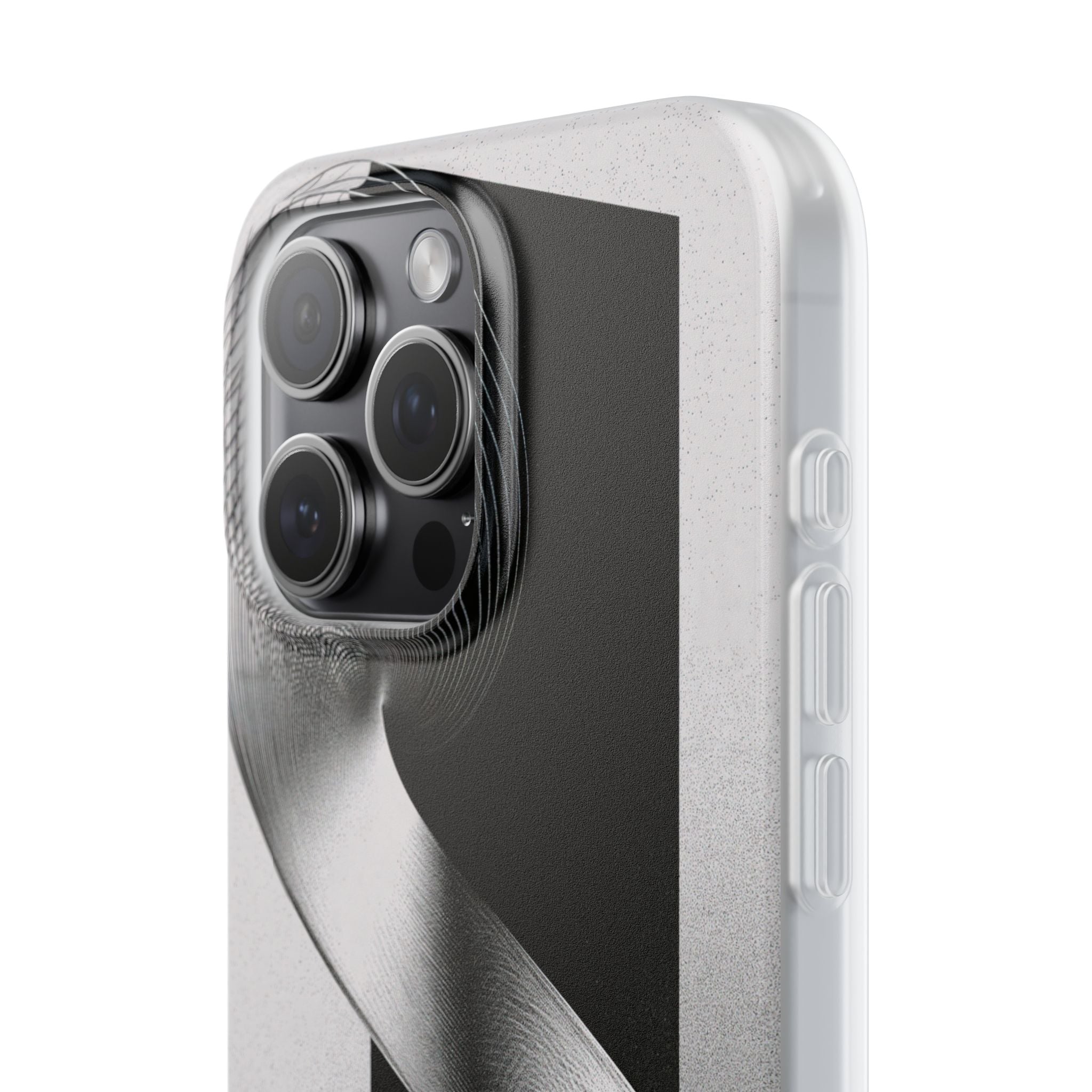 Grey Lite Phone Case for iPhone - Obsidian Moiré Wave