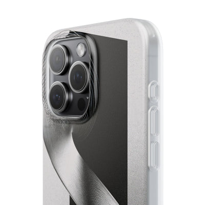 Grey Lite Phone Case for iPhone - Obsidian Moiré Wave