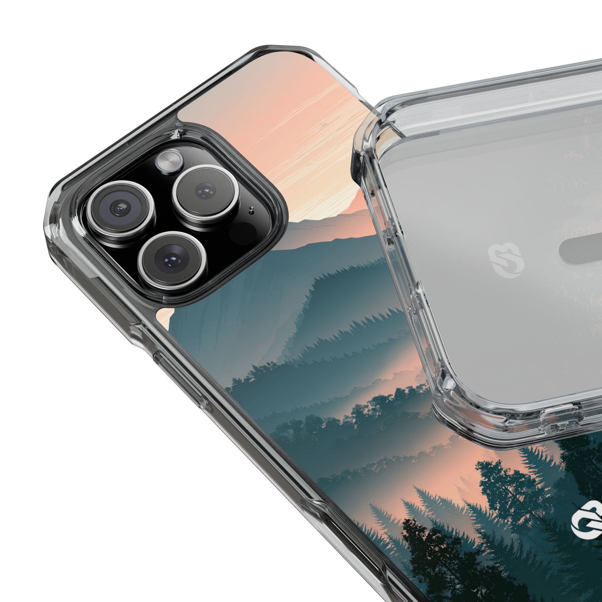 Teal Impact MagSafe Phone Case for iPhone - Alpine Teal Horizon