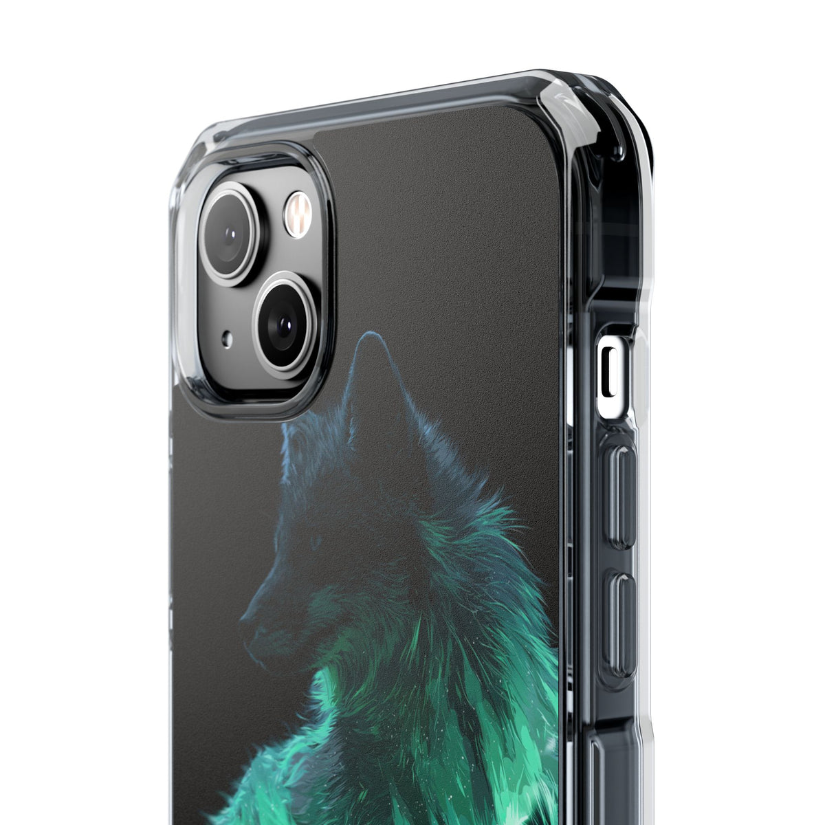 Nordic Aurora Fox · Clear Impact Magnetic Phone Case for iPhone · Teal