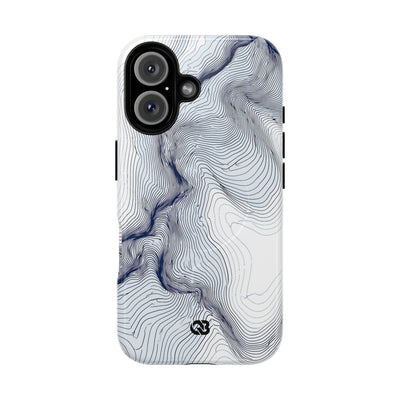 White Tough 2.0 Magsafe Phone Case for iPhone - Nordic Ridge Topo