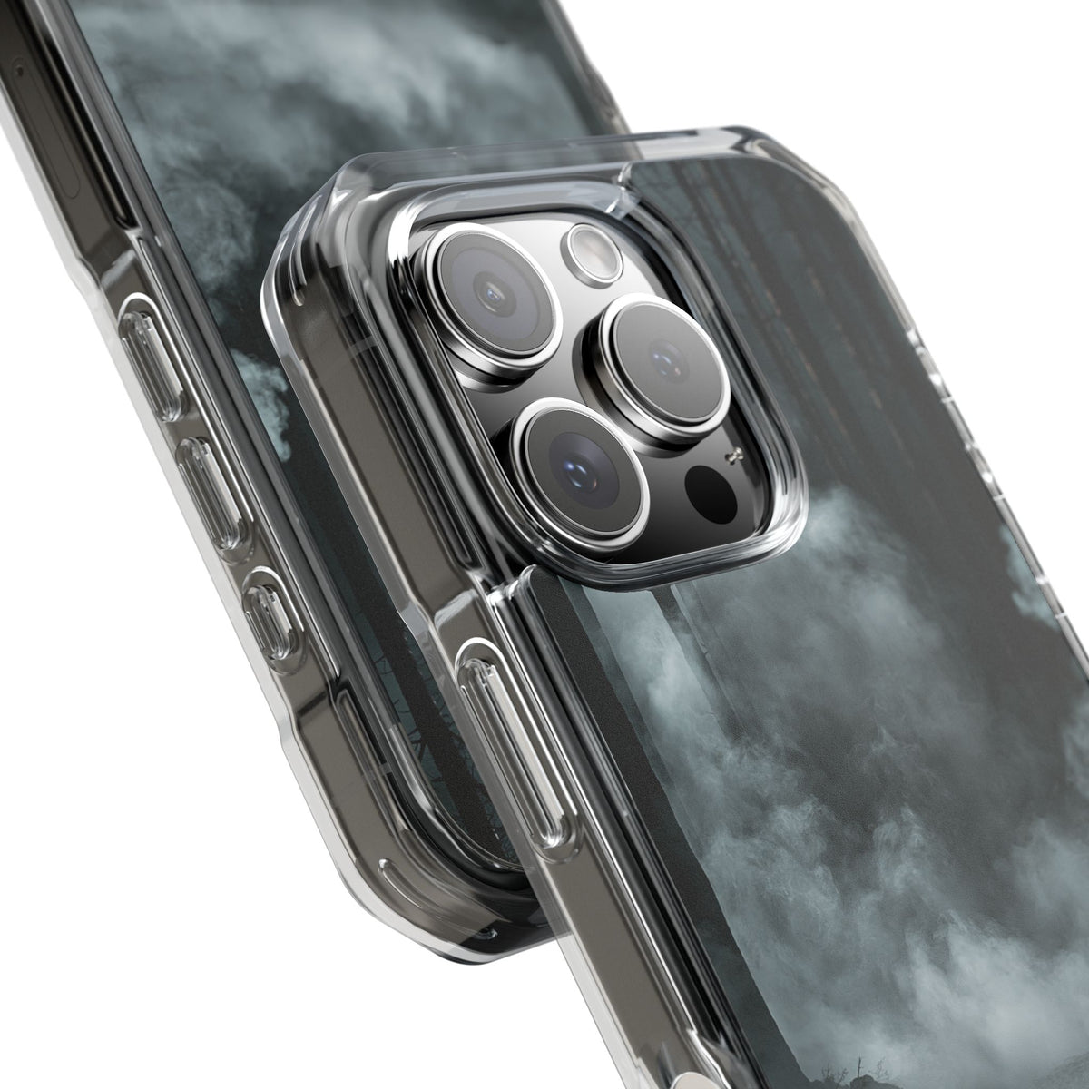 Shadowed Pine Mist · Clear Impact Magnetic Phone Case for iPhone ·  Black