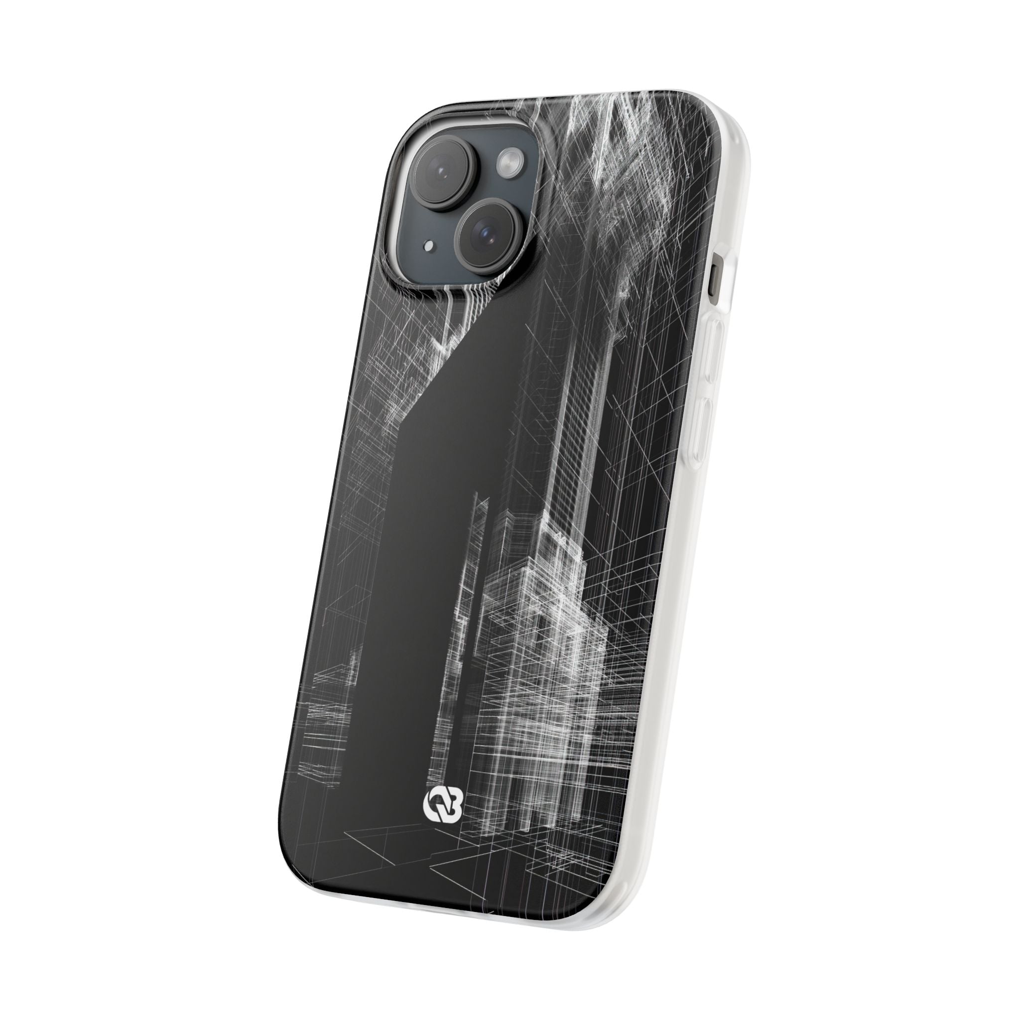 Black Lite Phone Case for iPhone - Ghost Urban Wireframe