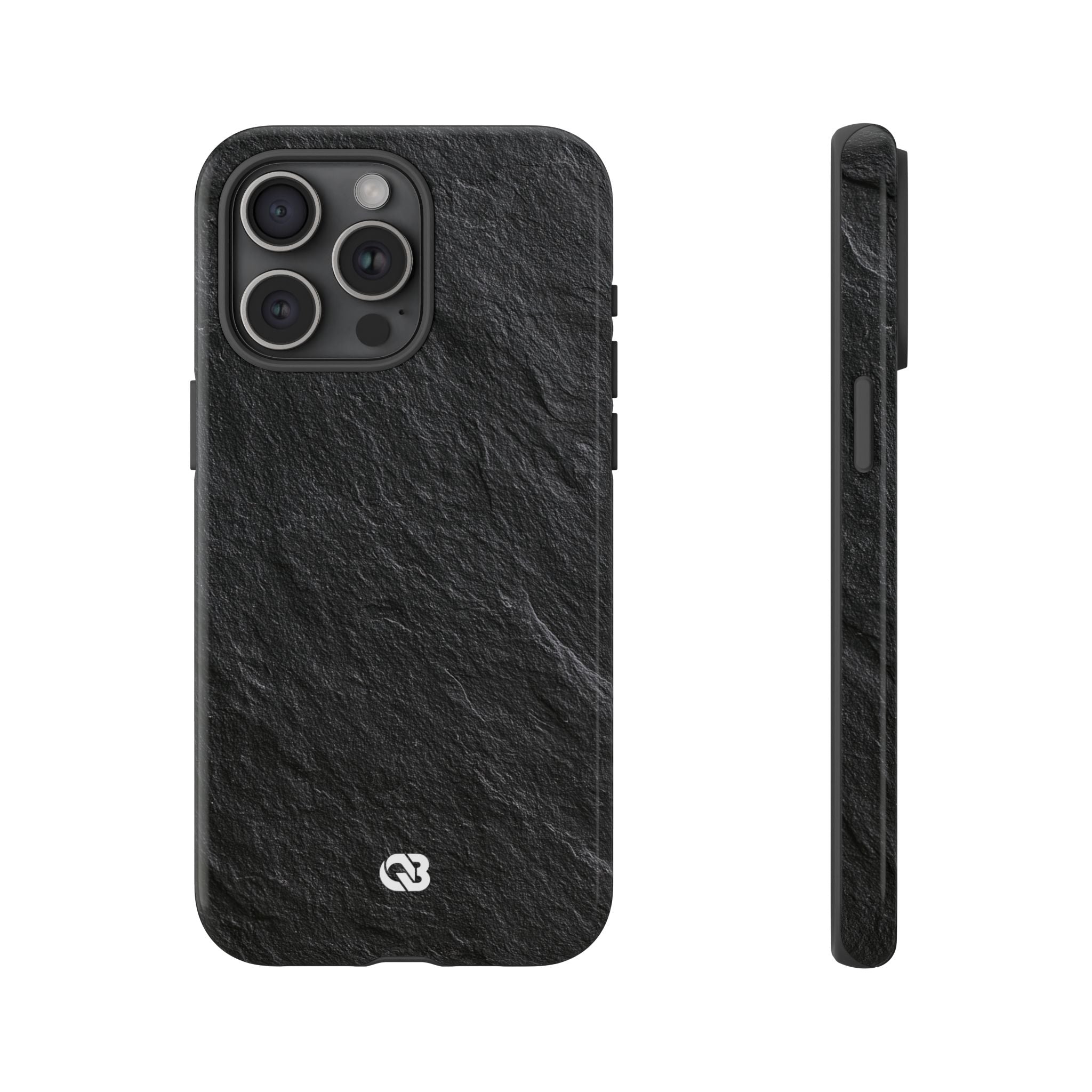 Black Tough Phone Case for iPhone - Raw Obsidian Slate