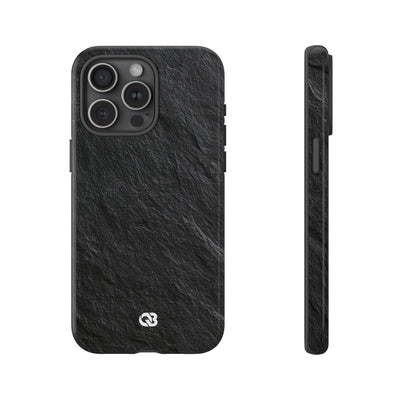 Black Tough Phone Case for iPhone - Raw Obsidian Slate