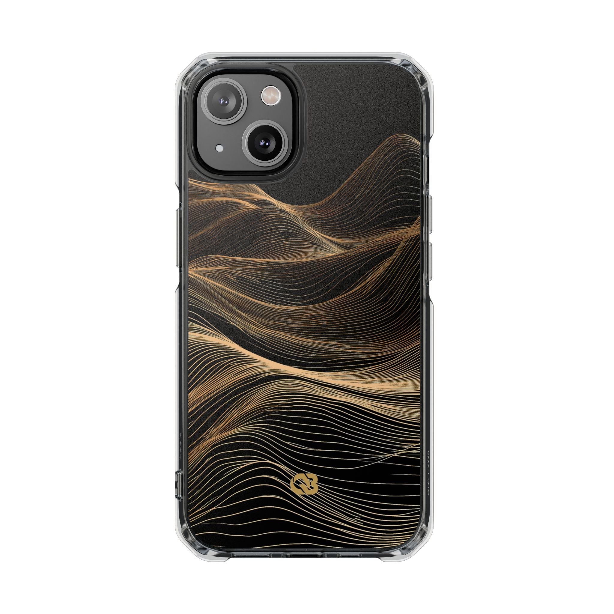 Black Impact MagSafe Phone Case for iPhone - Copper Topo Ridge
