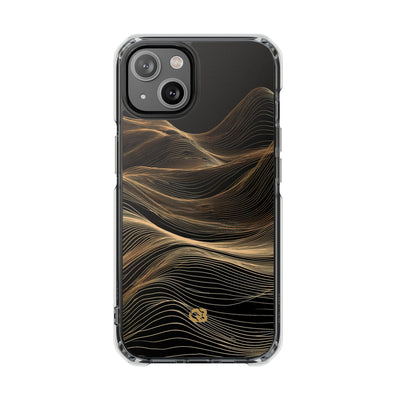 Black Impact MagSafe Phone Case for iPhone - Copper Topo Ridge