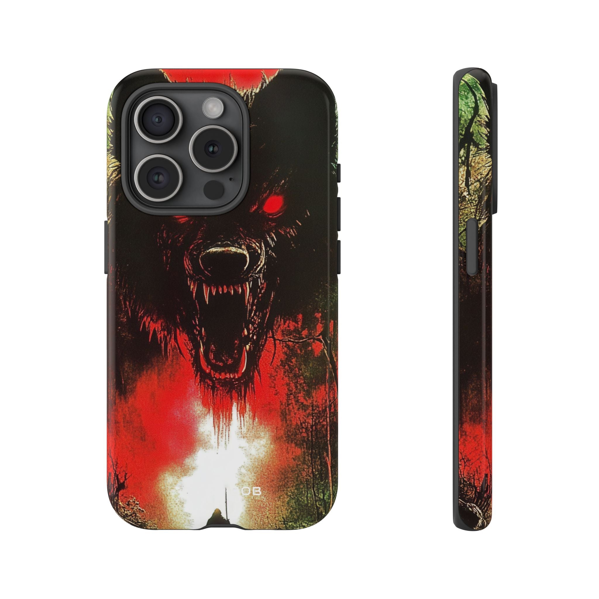 Crimson Wolf iPhone 15 Pro Case - Tough