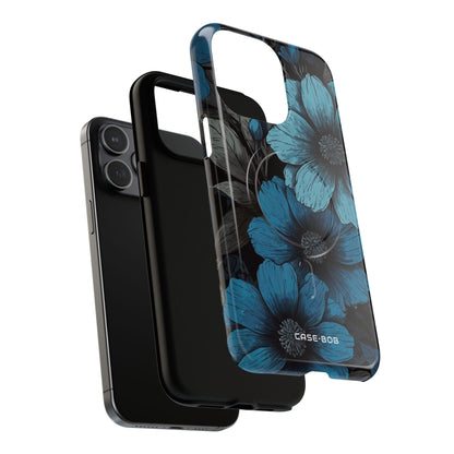 Blauwe Bloemblad Stralings iPhone 15 Pro Max Case - Tough+