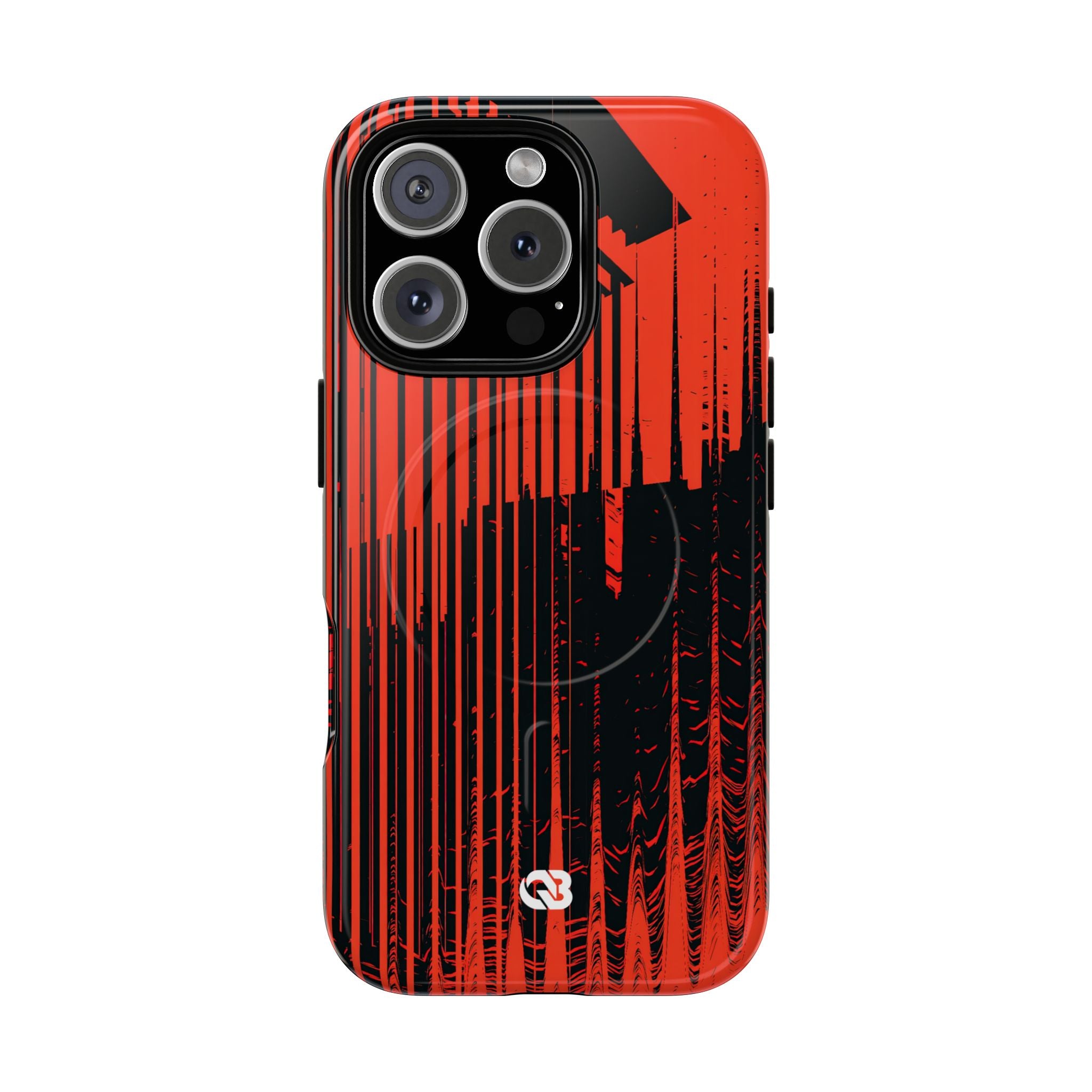 Red Tough 2.0 Magsafe Phone Case for iPhone - Crimson Brutalist Distortion