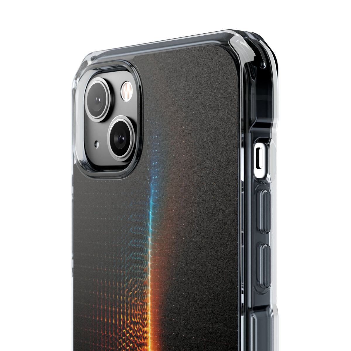 Luminous Refraction Grid · Clear Impact Magnetic Phone Case for iPhone · Black