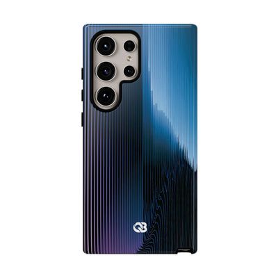 Blue Tough Phone Case for Samsung - Indigo Distortion Wave