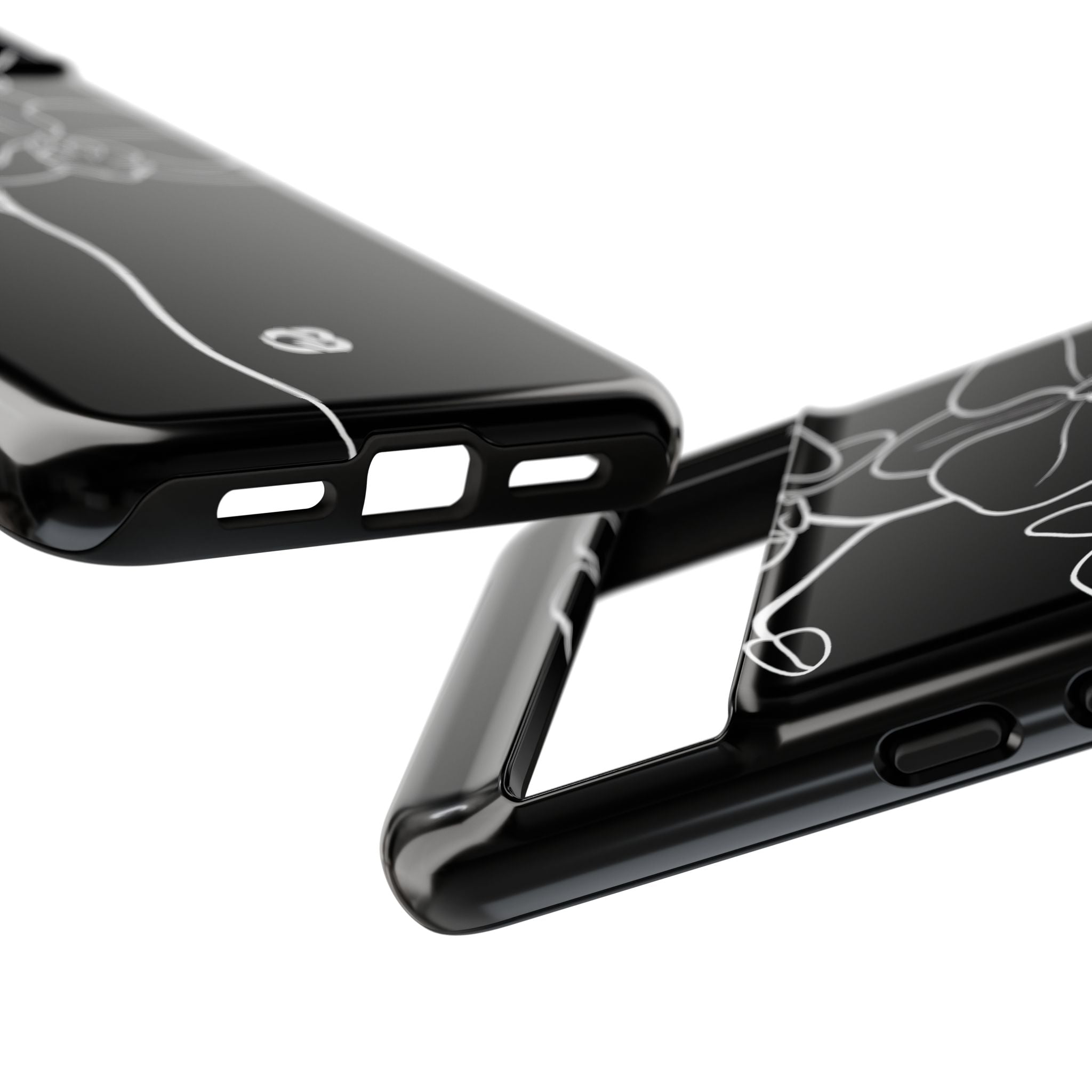 Black Tough Phone Case for Google Pixel - Noir Alabaster Orchid
