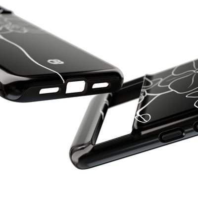 Black Tough Phone Case for Google Pixel - Noir Alabaster Orchid