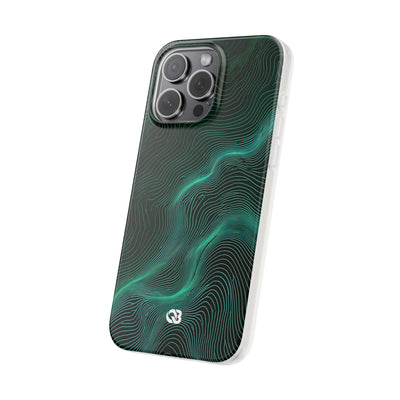 Teal Lite Phone Case for iPhone - Neon Jade Contour