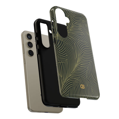 Green Tough Phone Case for Samsung - Dark Olive Plume
