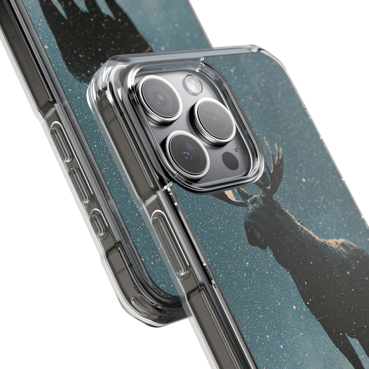 Nordic Boreal Moose · Clear Impact Magnetic Phone Case for iPhone · Blue