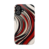 Crimson Flow Waves · Tough+ Case · MagSafe