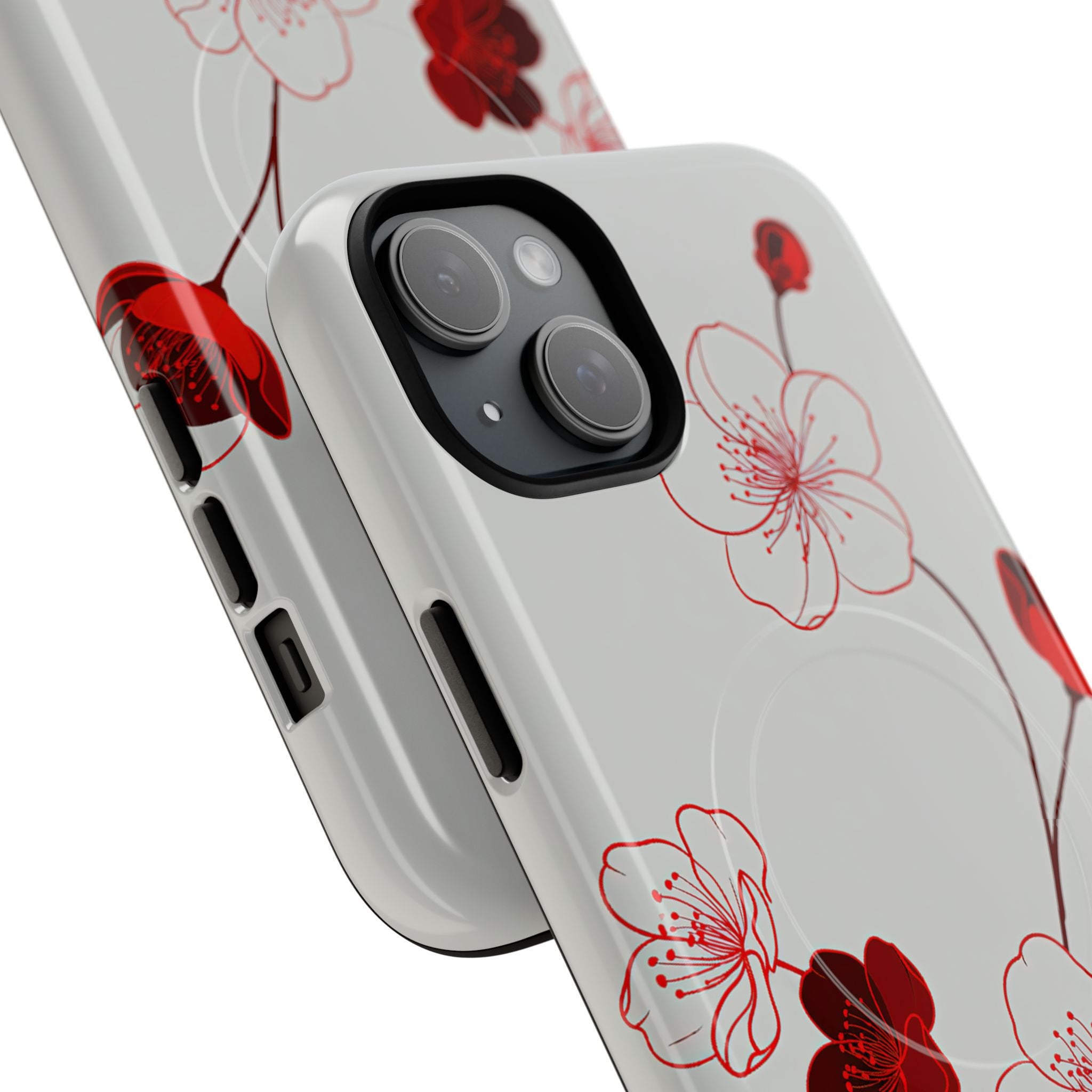 Red Tough 2.0 Magsafe Phone Case for iPhone - Kyoto Ember Bloom