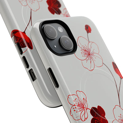 Red Tough 2.0 Magsafe Phone Case for iPhone - Kyoto Ember Bloom