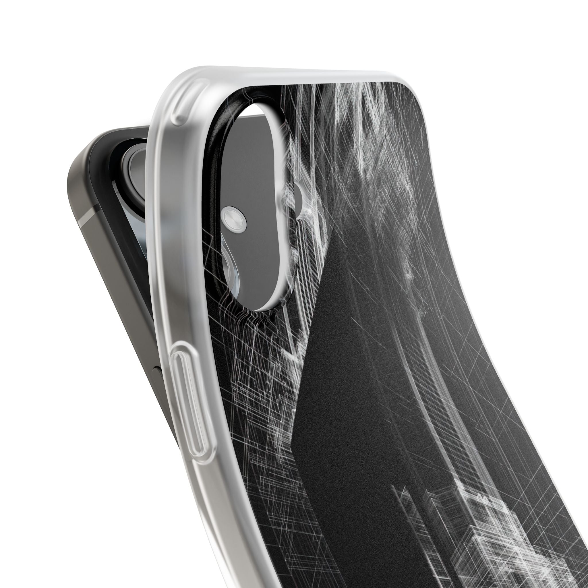 Black Lite Phone Case for iPhone - Ghost Urban Wireframe