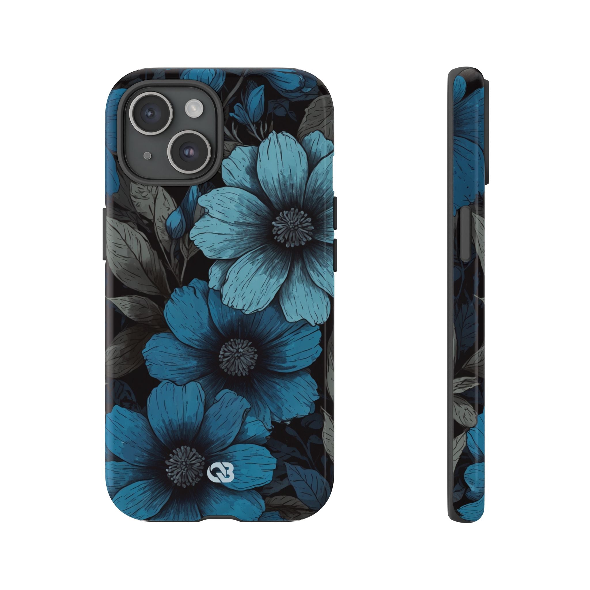 Obsidian Blue Petals · Coque de téléphone Tough pour iPhone