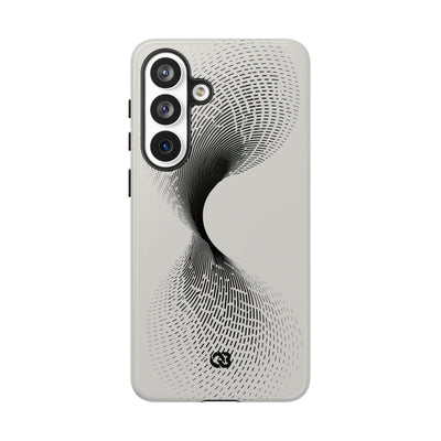 White Tough Phone Case for Samsung - Linear Torsion Grid